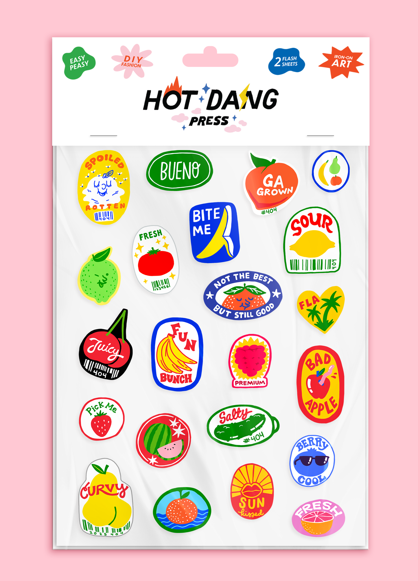 Produce Stickers Iron On Sheet Set