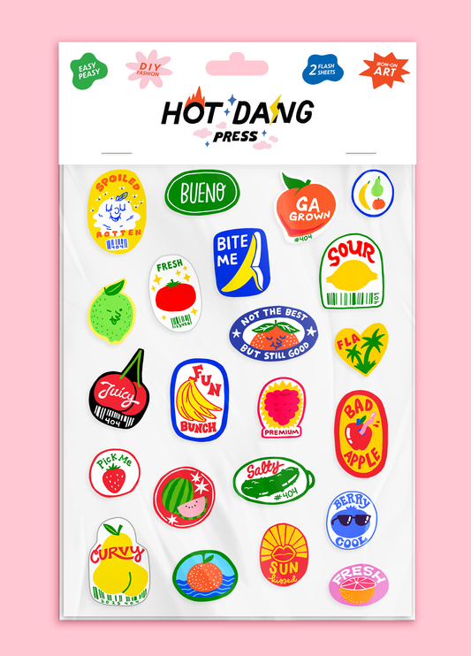 Produce Stickers Iron On Sheet Set