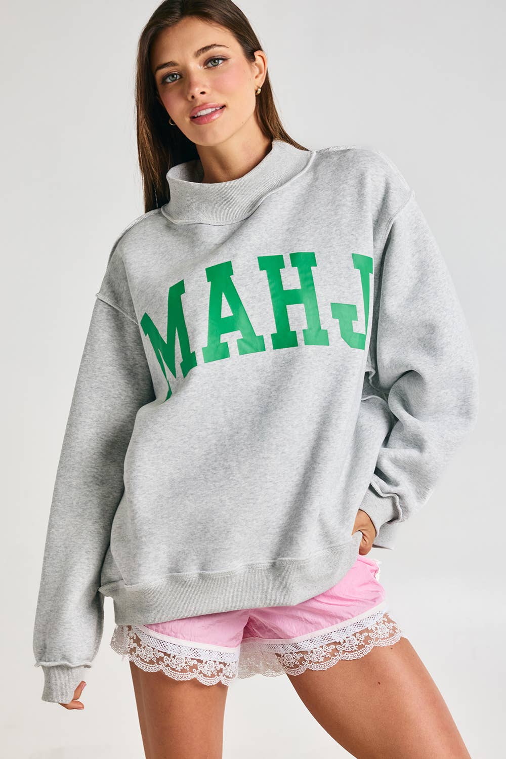 Mahj & Bam Mockneck - Green