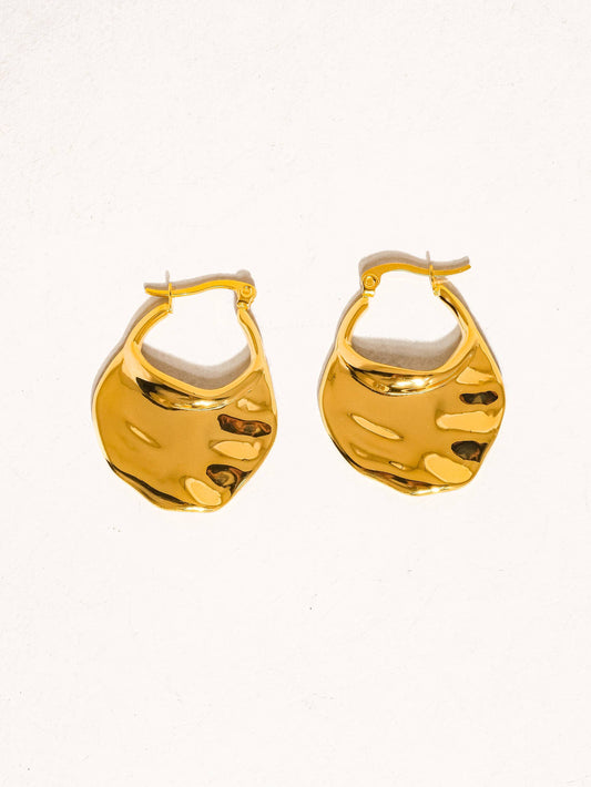 Jinni 18K Gold Non-Tarnish Classic Hoop Earring