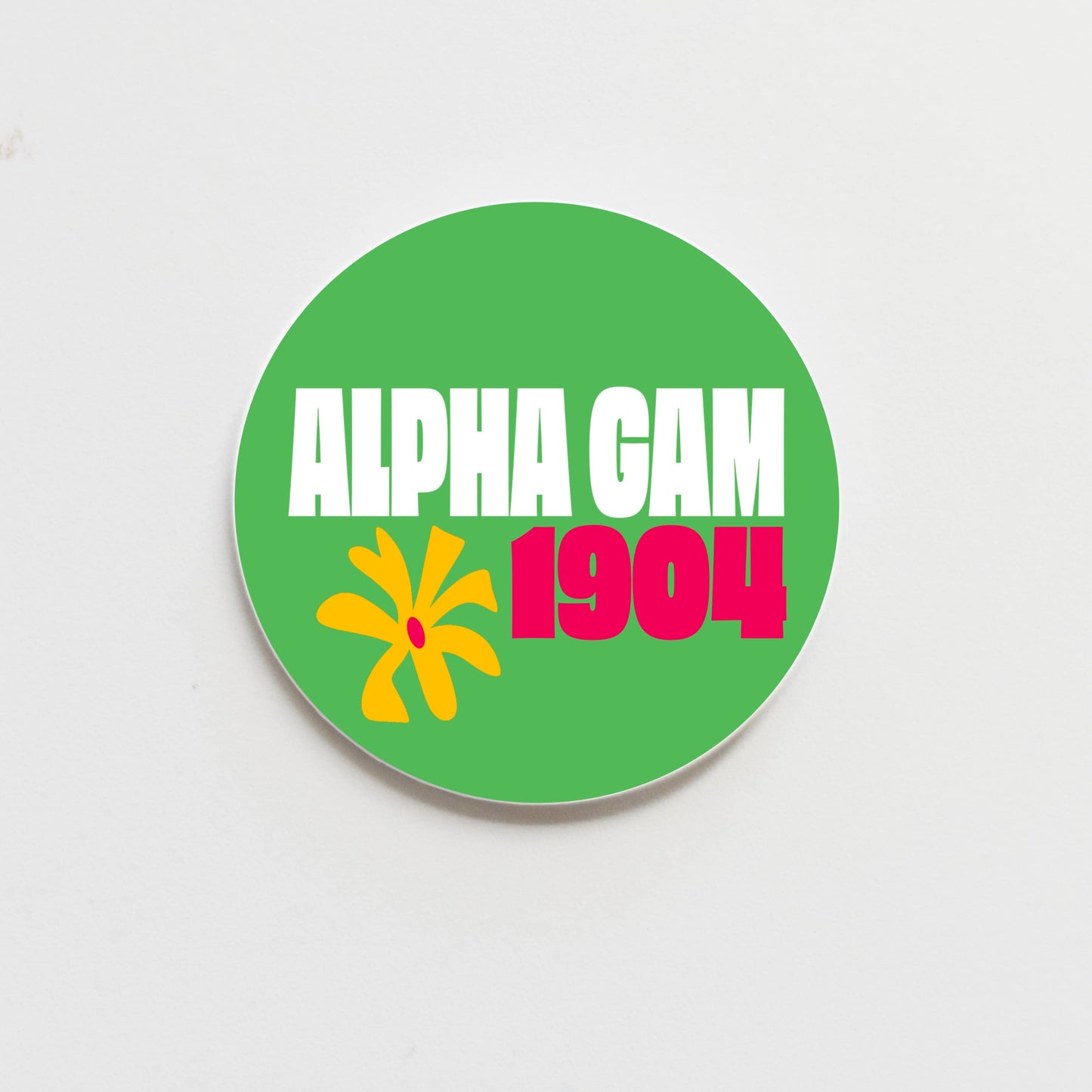 Alpha Gamma Delta Funky Floral Greek Button - 3.00 inch