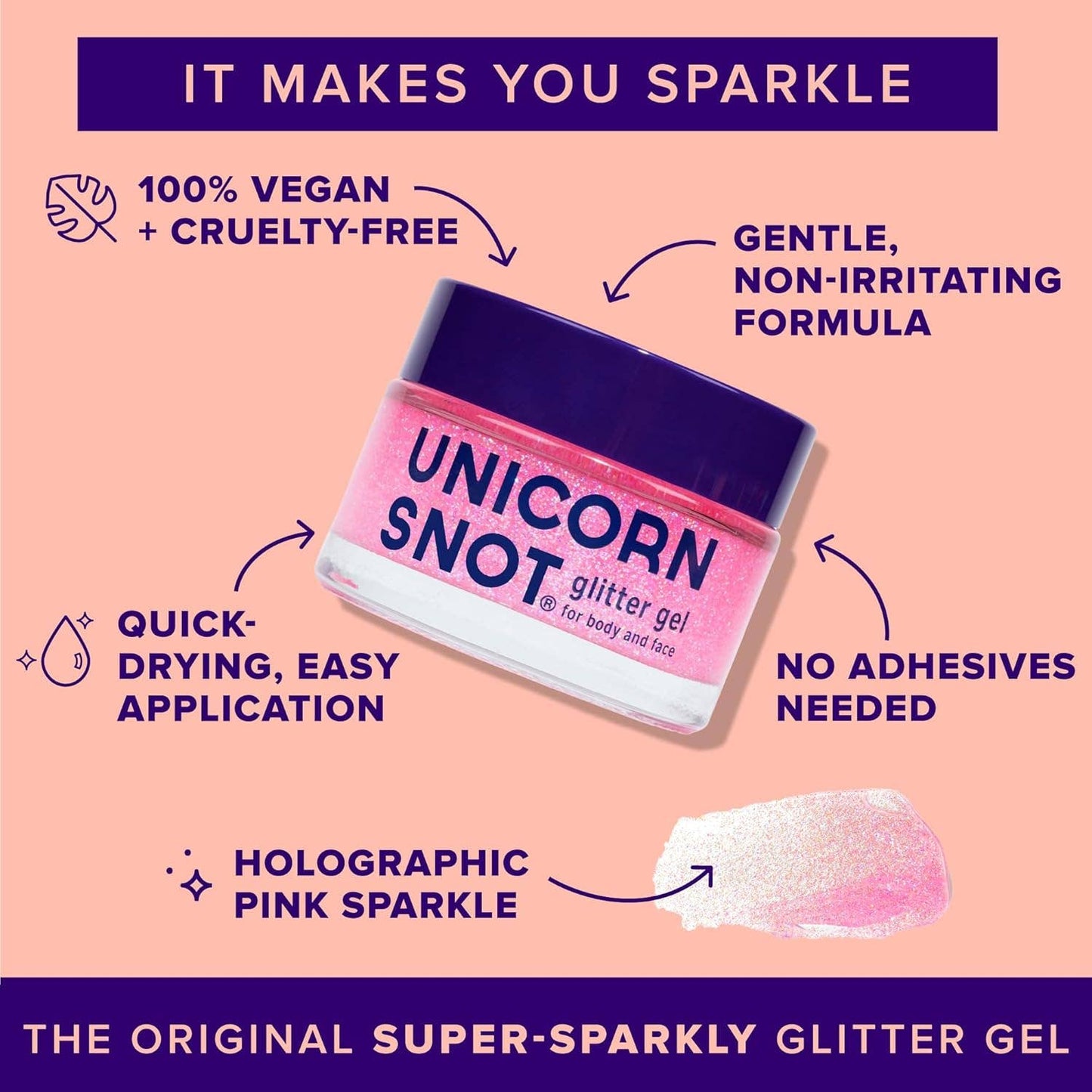 Unicorn Snot - Body Glitter Gel - Flamingo-Pink