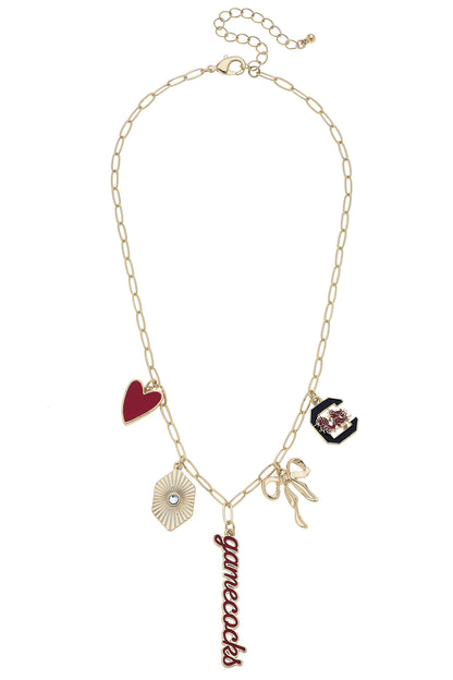 South Carolina Gamecocks Paper Clip Charm Necklace