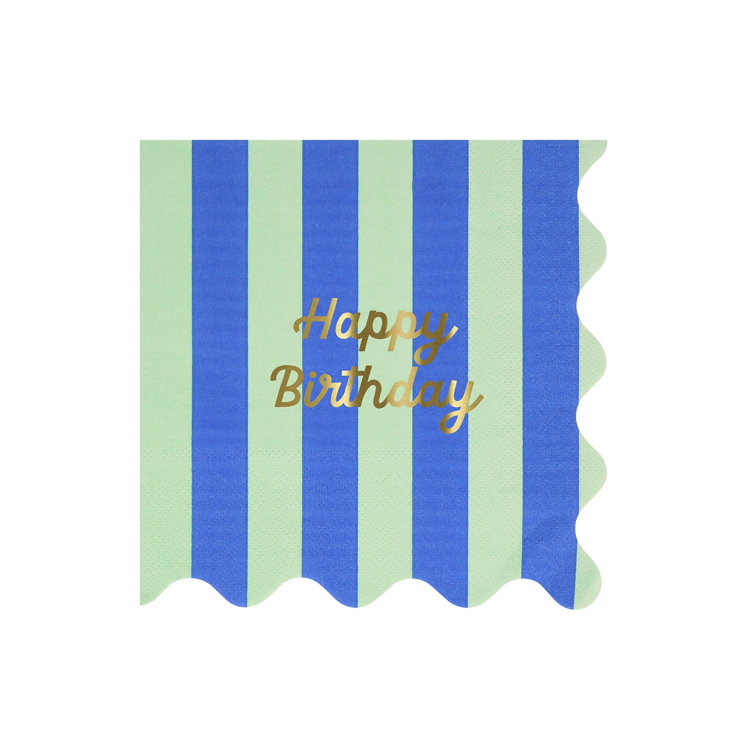 Stripe Happy Birthday Large Napkins - Thumbnail 3