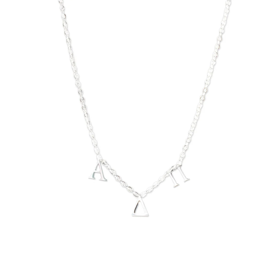 ADPi Silver Letters Necklace