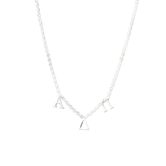 ADPi Silver Letters Necklace