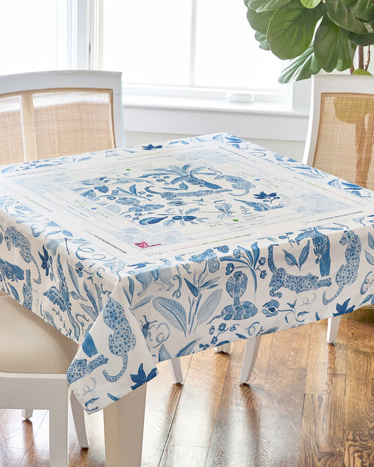 Mahjong Tablecloth - Amazon Blue