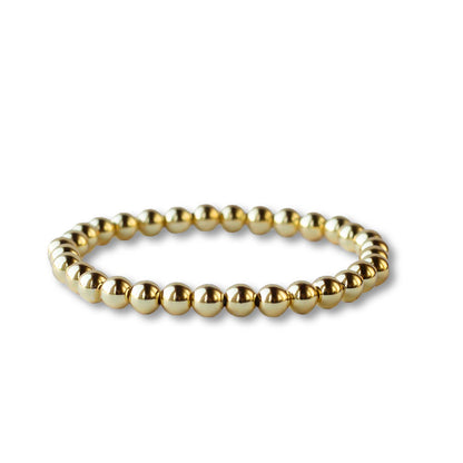 4mm Textured Gold Beaded Bracelet