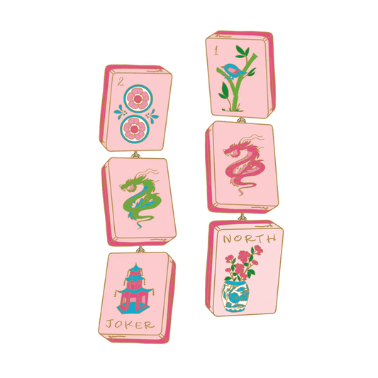 Mahjong Drop Tile Earrings