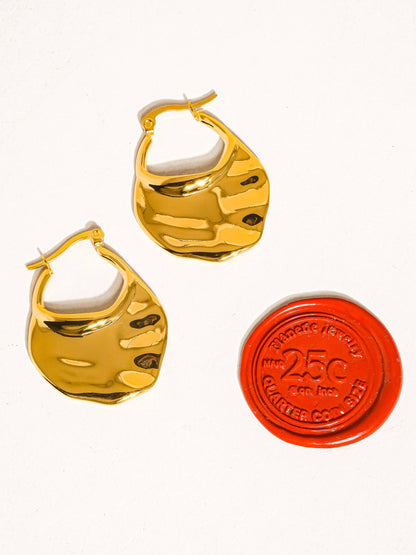 Jinni 18K Gold Non-Tarnish Classic Hoop Earring