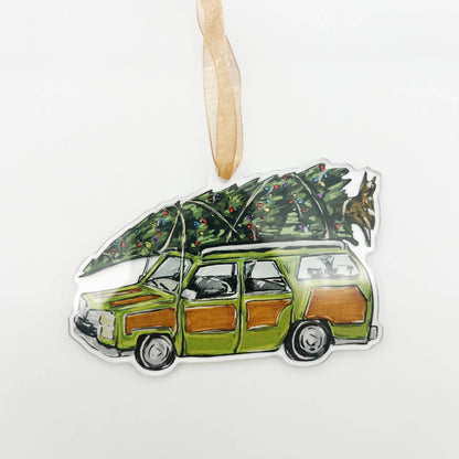 Tree on Wagon Ornament
