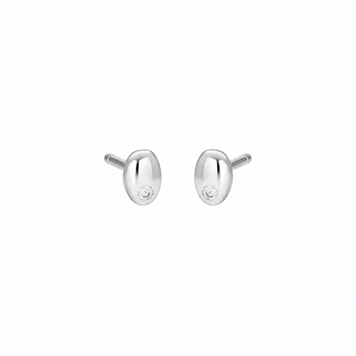 PETITE OLIVE STUDS: SILVER