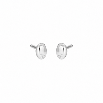 PETITE OLIVE STUDS: SILVER