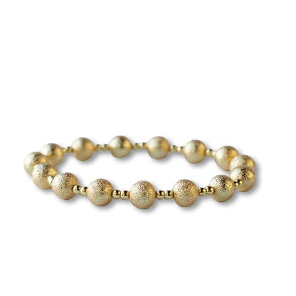 Duo Textured Gold Beaded Bracelet