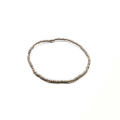 Newport - Pewter + Gold Waterproof Bracelet