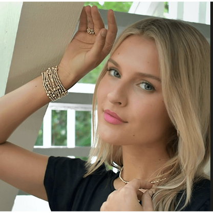 The Nantucket Collection 4*6 14k Gold- Filled Beaded Bracelet: 6.5"