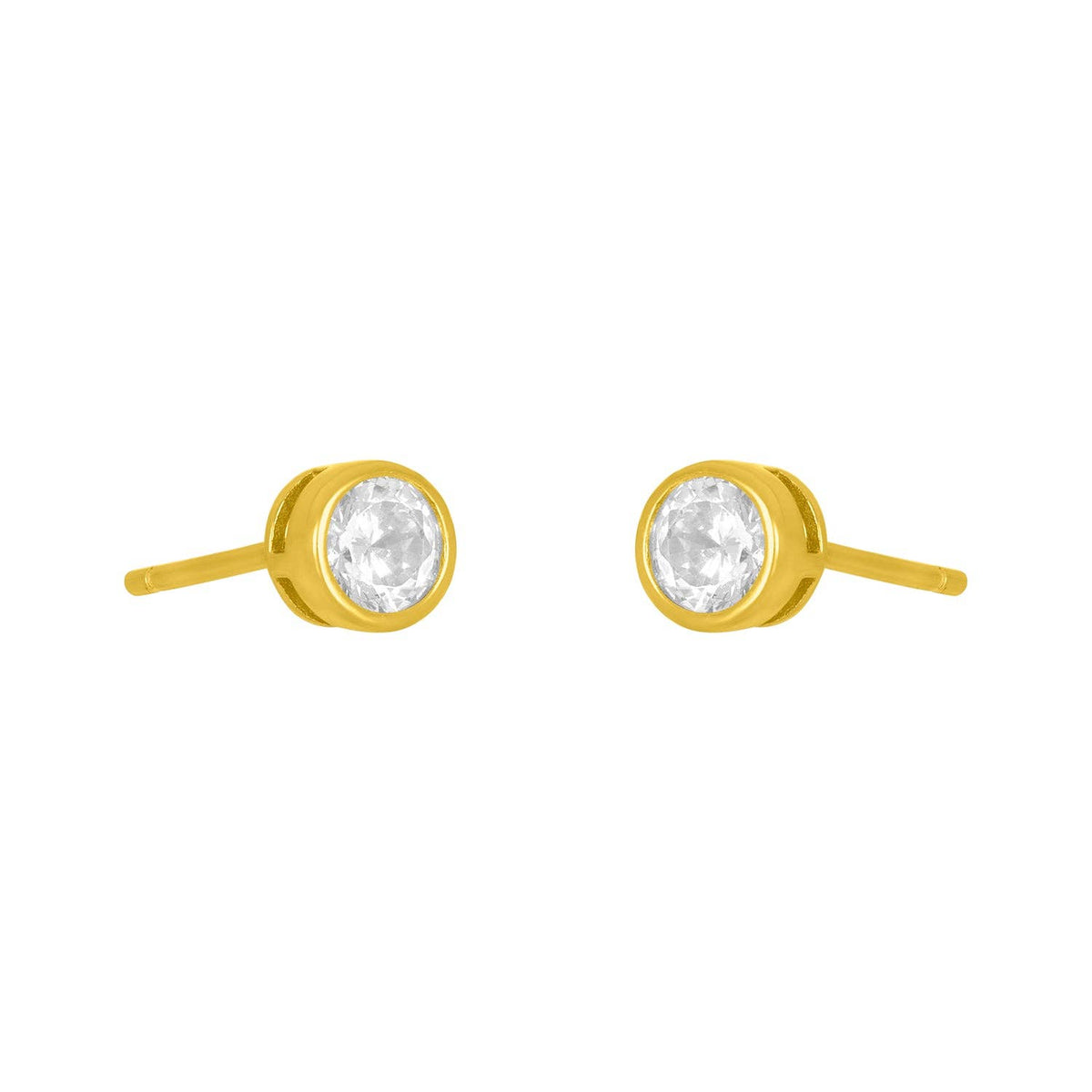 MARISOL BEZEL STUD 4MM: GOLD