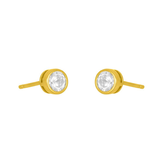 MARISOL BEZEL STUD 4MM: GOLD