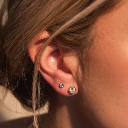 MARISOL BEZEL STUD 3MM: SILVER