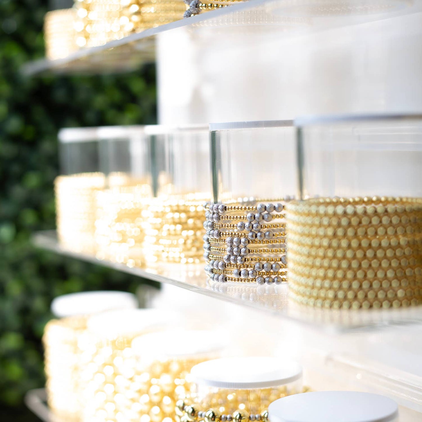 Trio Textured Gold Beaded Bracelet