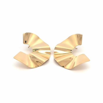 18K GF Wavy C Earring