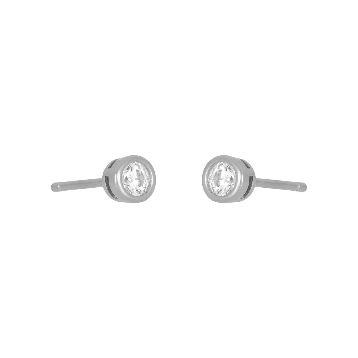 MARISOL BEZEL STUD 3MM: SILVER