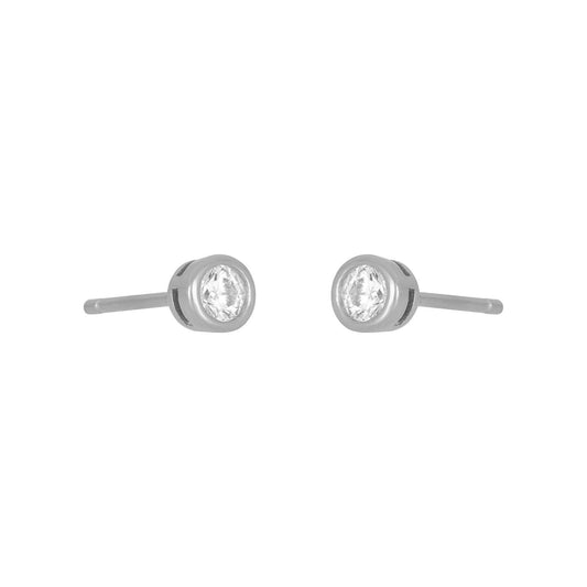 MARISOL BEZEL STUD 3MM: SILVER