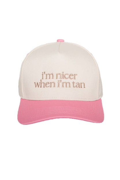 I'm Nicer When I'm Tan Hat - Blue Stripe
