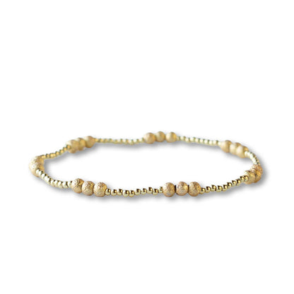 Trio Textured Gold Beaded Bracelet