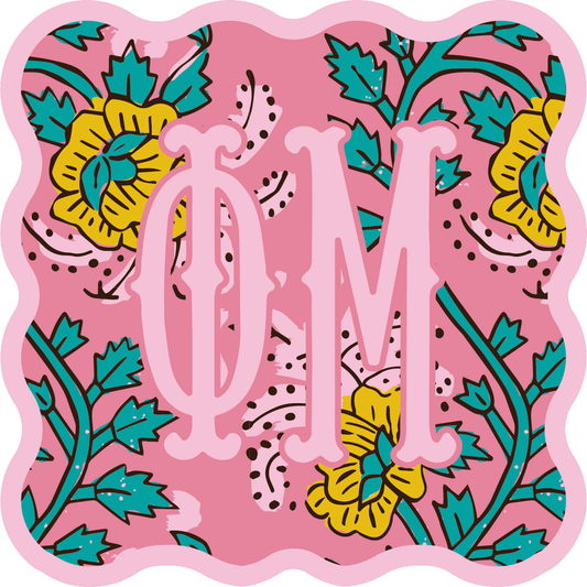 Phi Mu Block Print Coaster