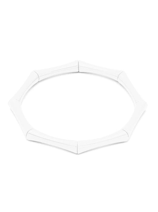 Enamel Bamboo Bracelet - White