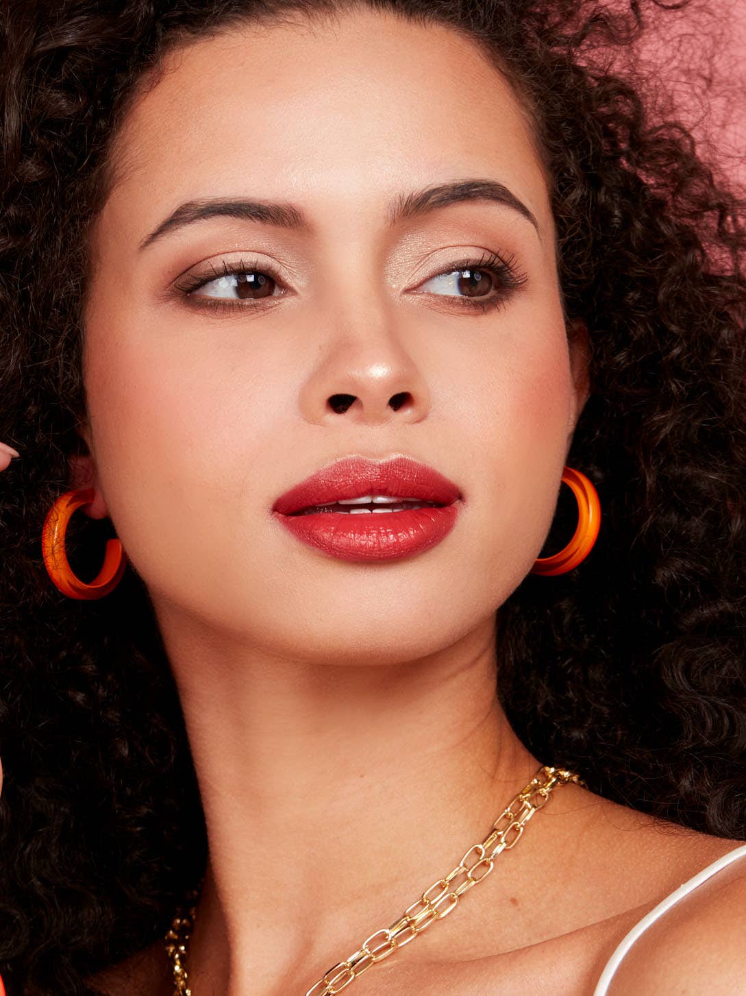 Daphne Hoop Earring - Hot Pink