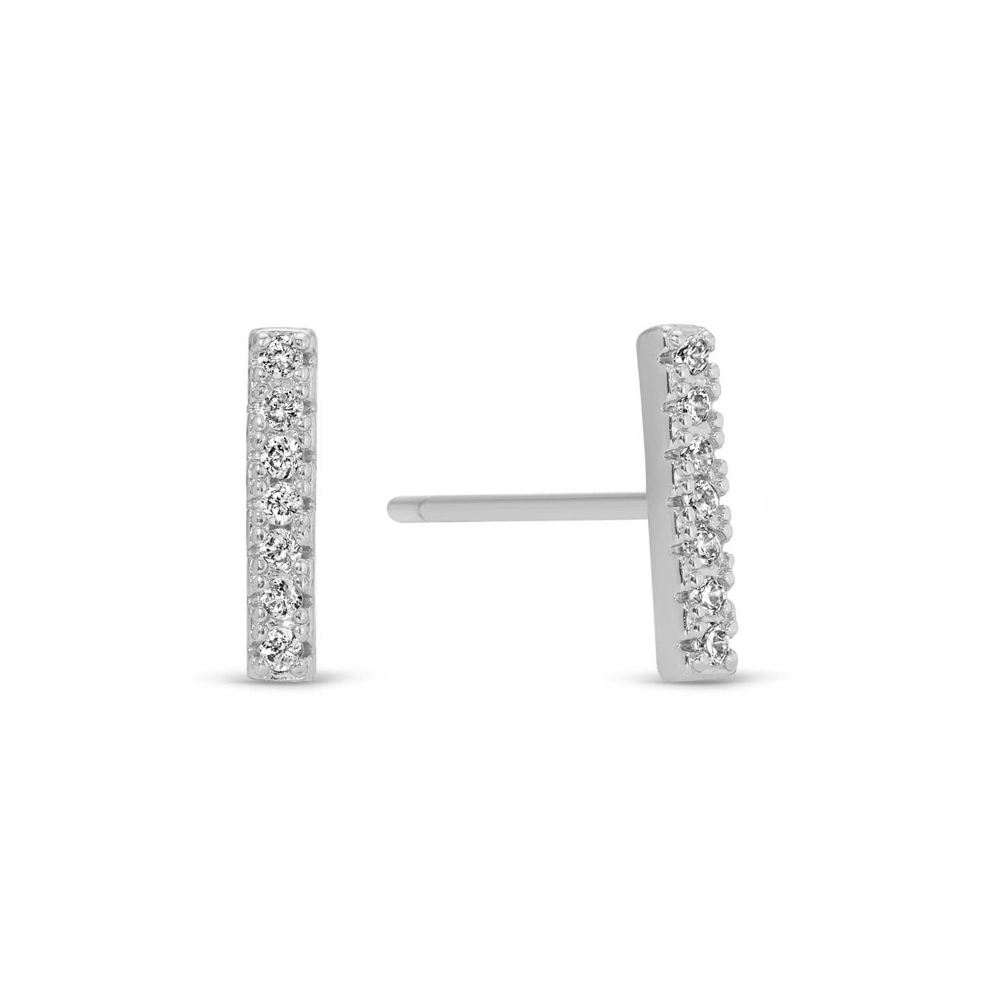 Pave Bar Studs: Gold