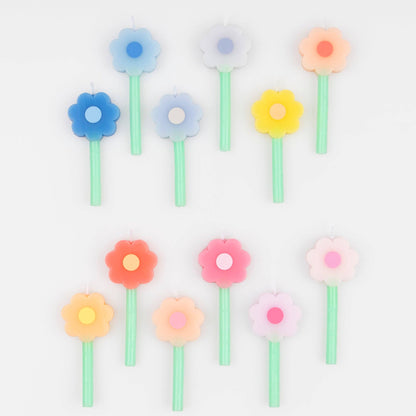 Rainbow Daisy Candles