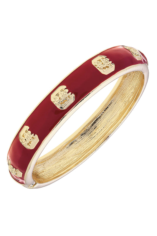 South Carolina Gamecocks Enamel Logo Hinge Bangle Garnet