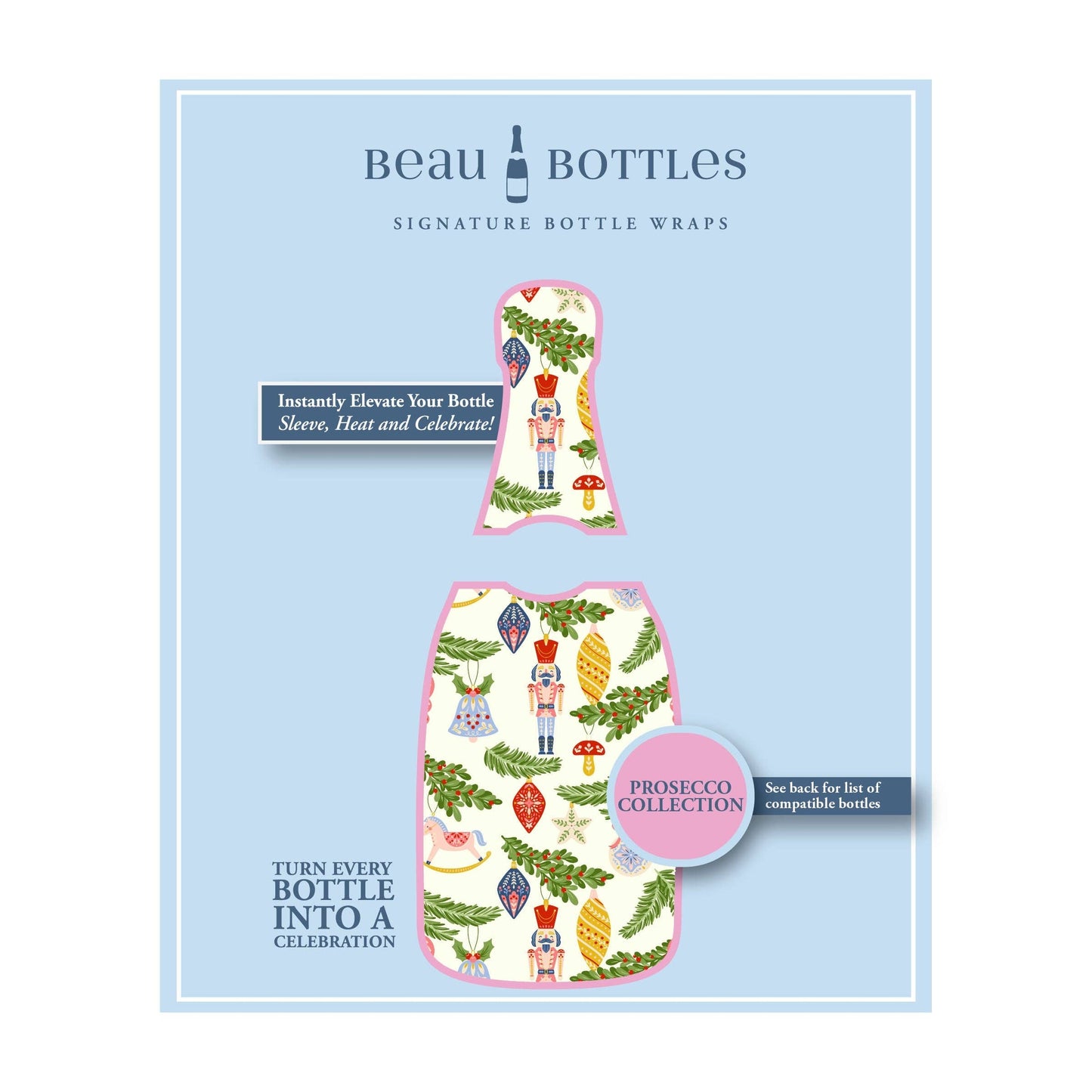 Prosecco Bottle Wrap - Merry Little Ornaments