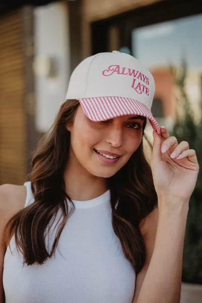 Always Late Hat - Blue Stripe