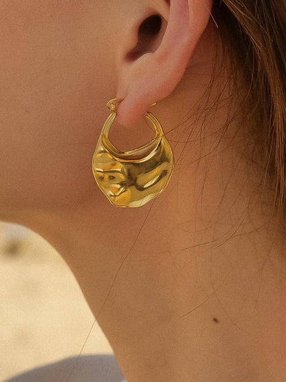 Jinni 18K Gold Non-Tarnish Classic Hoop Earring