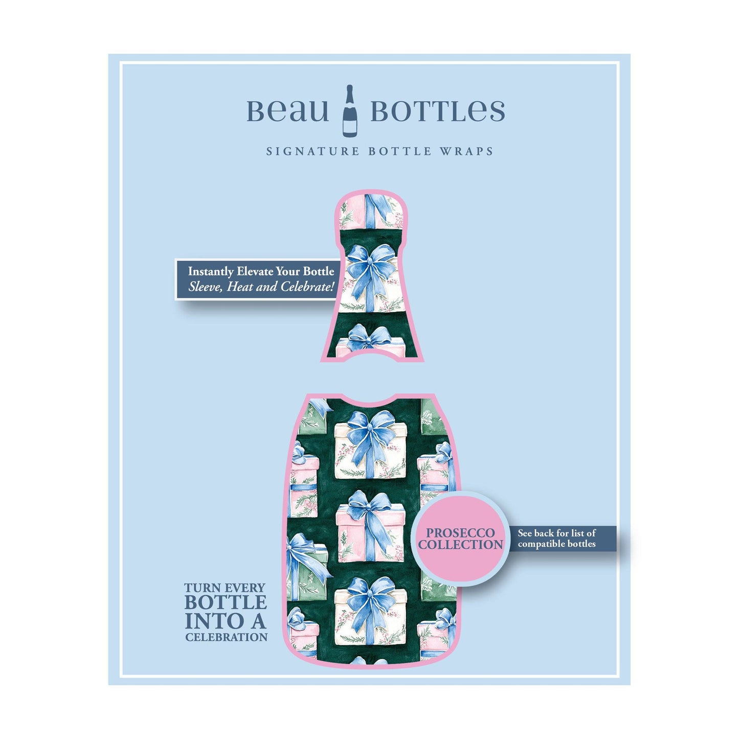 Prosecco Bottle Wrap - Gift of Christmas