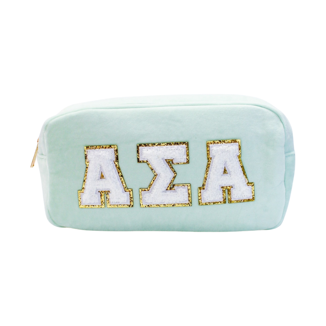 Theta Chenille Cosmetic Bag