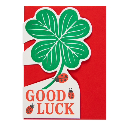 Good Luck Clover | Cut-Out - Greeting Card