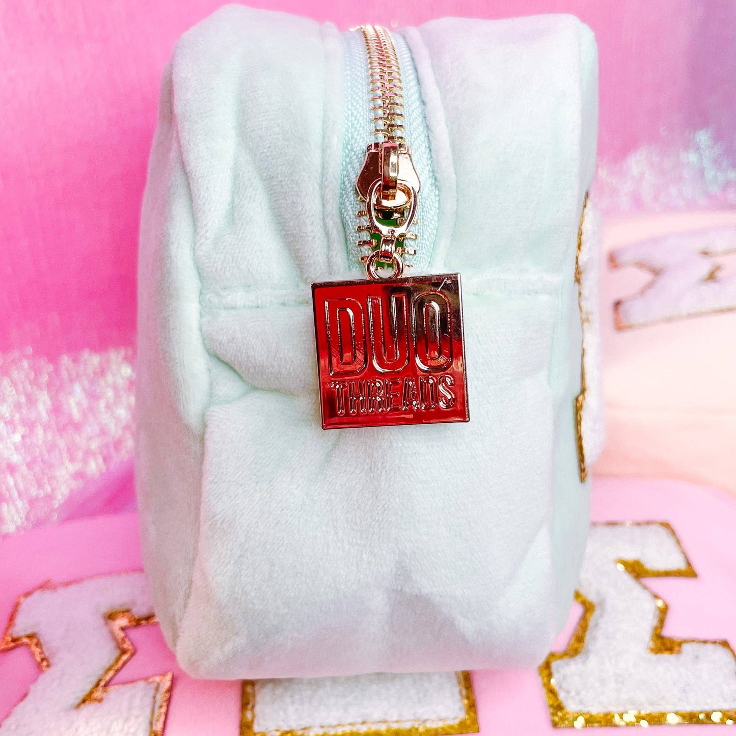 Theta Chenille Cosmetic Bag