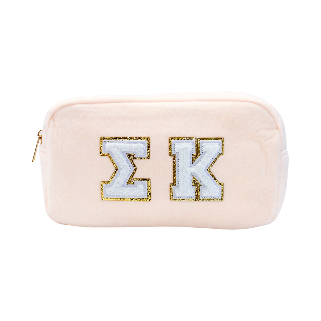 Chenille Cosmetic Bag - Chi Omega