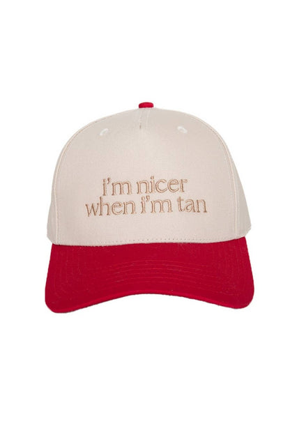 I'm Nicer When I'm Tan Hat - Blue Stripe
