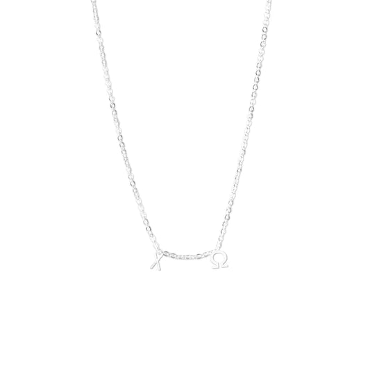 XO Silver Letters Necklace