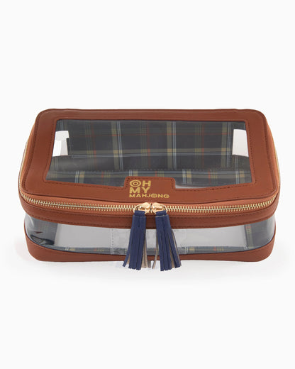 Mahjong Tile Storage Bag - Cognac