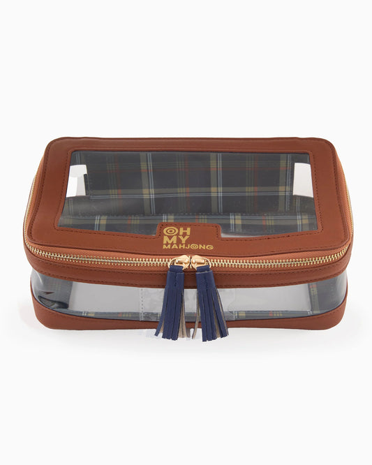 Mahjong Tile Storage Bag - Cognac
