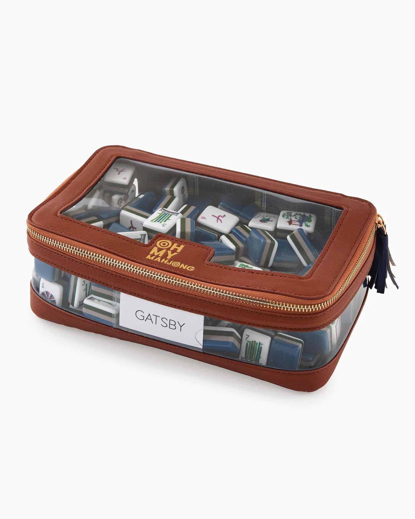 Mahjong Tile Storage Bag - Cognac