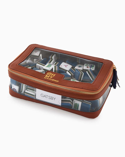 Mahjong Tile Storage Bag - Cognac