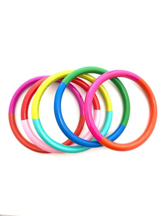 Color Block Bangles - Set of 5